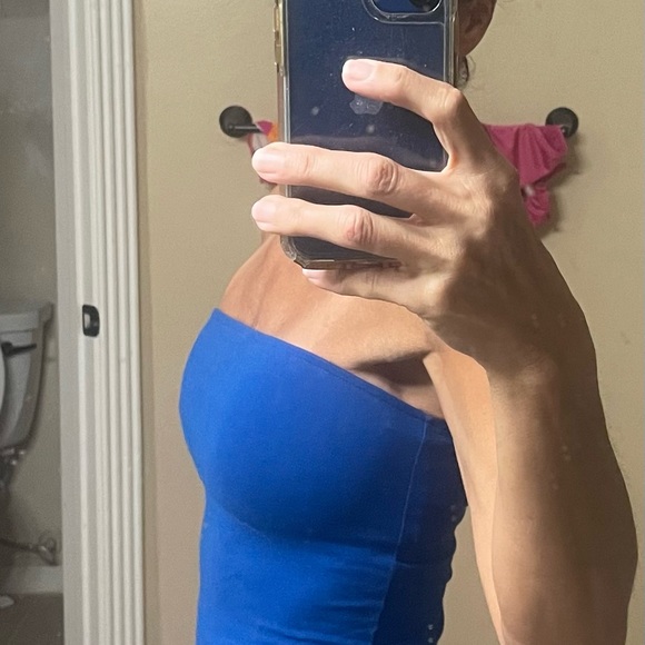 2 Vintage strapless fitted bra top shirt, blue in color,from Victoria Secret - Picture 7 of 12